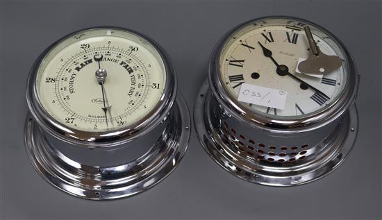 A ships clock and barometer